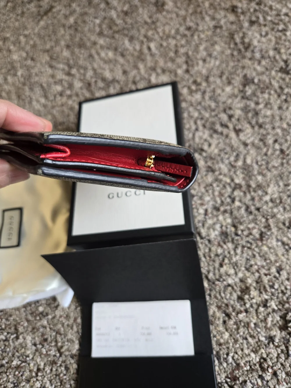Gucci GG Supreme Cat Canvas Wallet in Pink - Picture 8 of 9